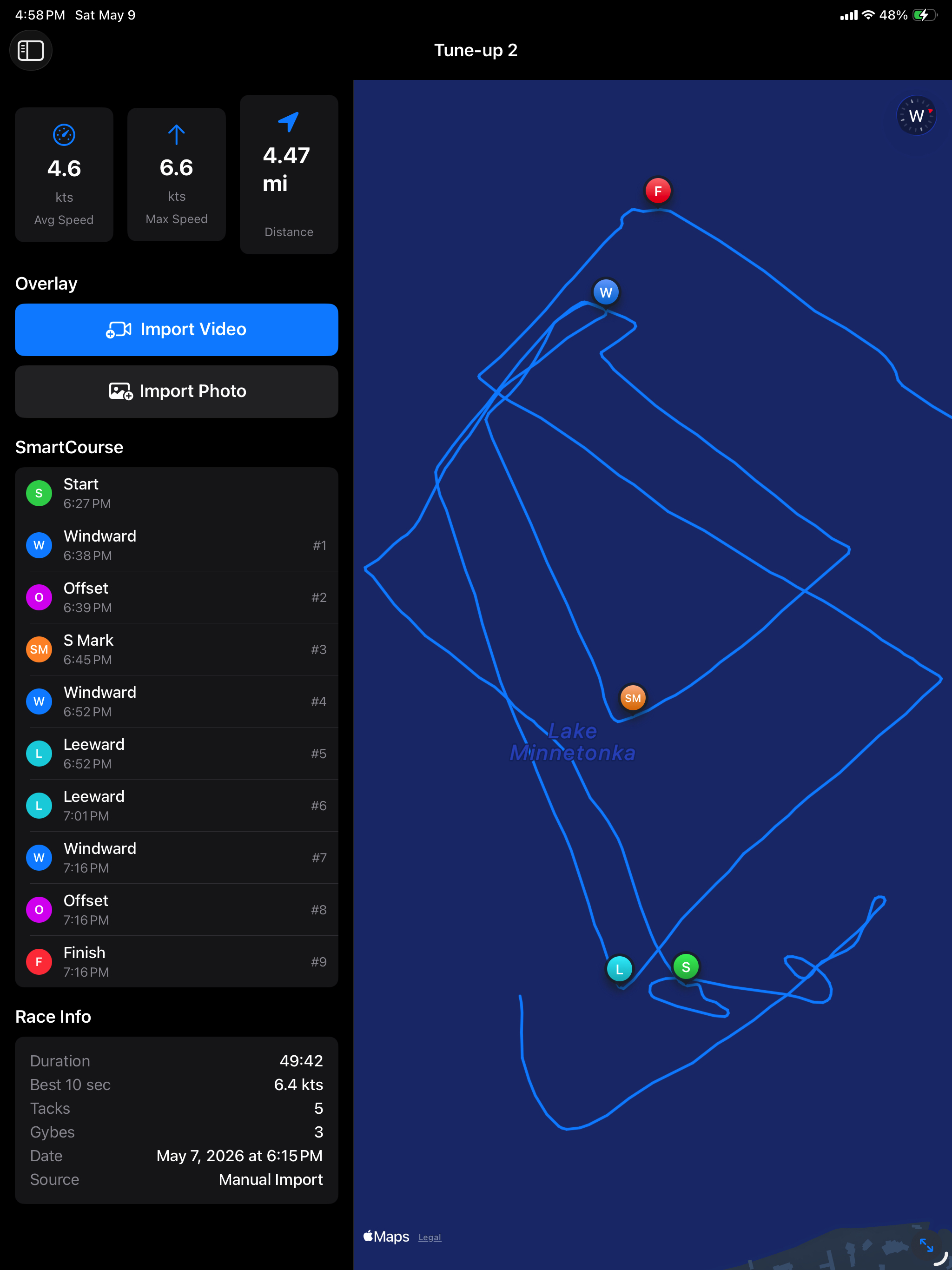 axiotrax on iPad showing split-view layout with activity list and full-height map