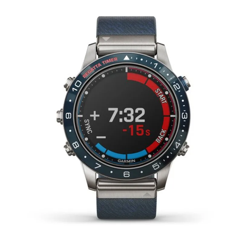 Garmin watch in sailing mode showing the starting sequence screen