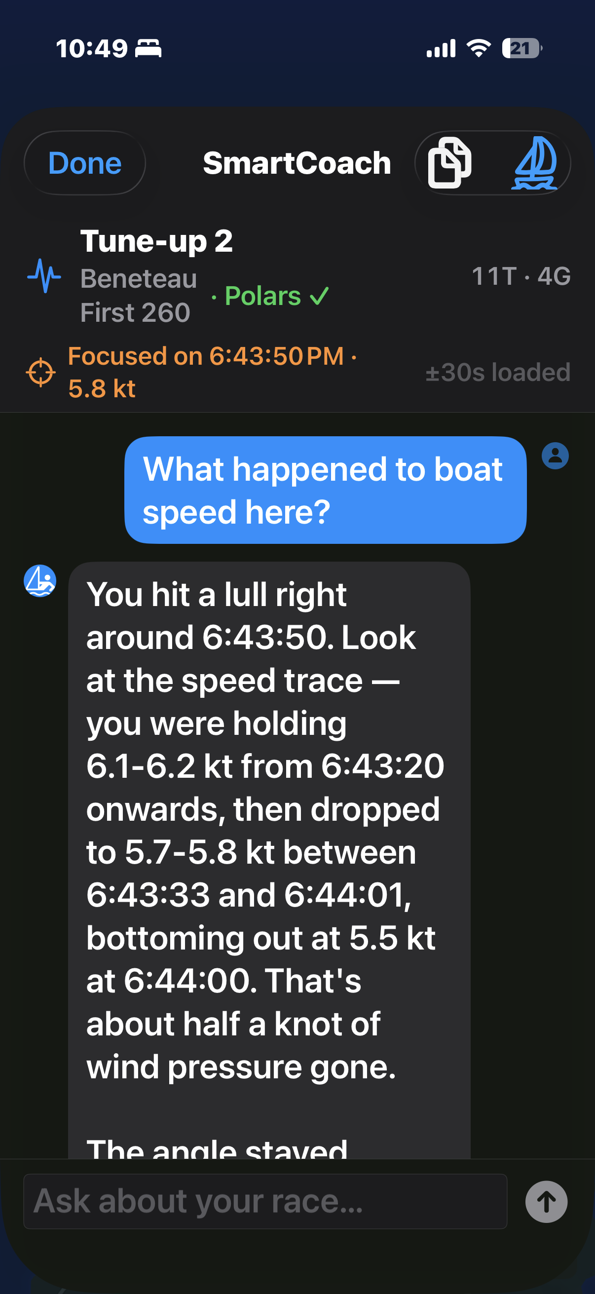 axiotrax SmartCoach AI debrief conversation