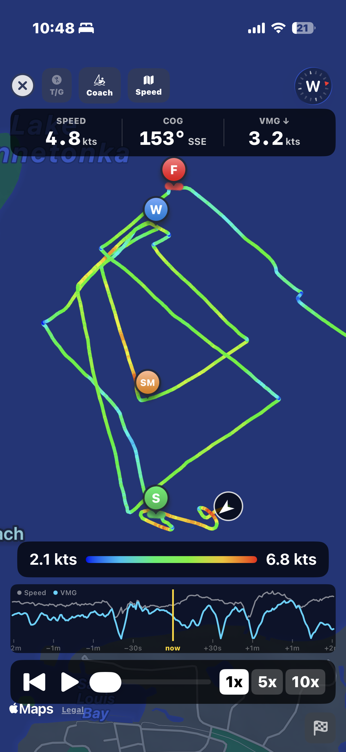 axiotrax interactive heat map with speed overlay, course marks, and playback scrubber